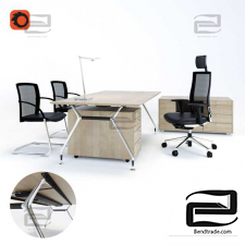 Office furniture Summa M table, Okay II chairs, JACKIE-PANZERI lamp