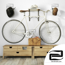 Bicycle storage bracket with decor