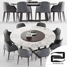 Table and chair Poliform Grace, Concorde Round
