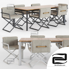 Table and chair Outdoor director Domino by Talenti