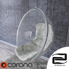 Glass hanging chair
