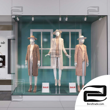 Shop window with female mannequins