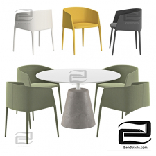 Table and chair Table and chair MDF Italia Achille And Rock
