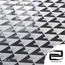 Materials Tile,Losanga Black & White tile