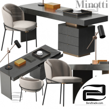 Table and chair Minotti Carson desk