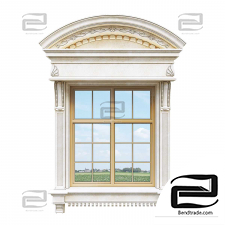 Classic façade window with platband