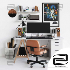 Office furniture Workplace with decor