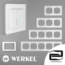 Glass frames for sockets and switches Werkel Favorit (white)