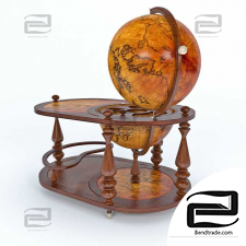 Globe bar for cabinet