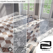 Textures Tiles, tiles Textures Tiles EQUIPE ChevronPatchwork B&W