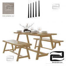 Lares & Penates Pine Table and Chair