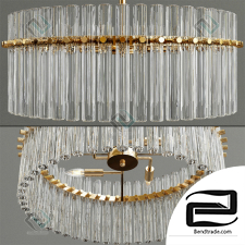 Casandra 4-light Brushed Brass Pendant Crystal Chandelier