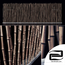 Screen long bamboo thin pebble decor n1