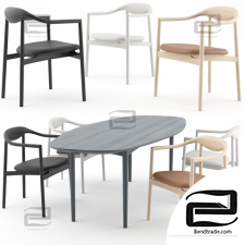 Table and chair Jari and Ellipse by BRDR Kruger
