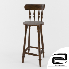 Classic wooden bar stool 