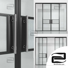 Partition glass doors