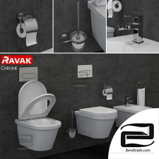 Toilet and bidet RAVAK Chrome