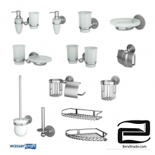 The bathroom accessories chrome Emmely 3D Model id 9806