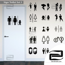Signs stickers on the toilet door Decals stickers on the toilet door 2