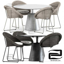 Gigi II table and chair by Janus et cie, Rock by Mdf Italia