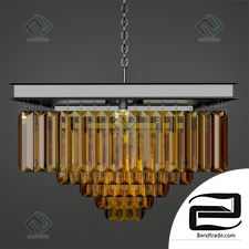 RH 1920s Odeon Clear Glass Fringe Chandelier Pendant Light