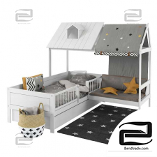 Baby bed LifeTime BEACHHOUSE HUTBED WITH COUCH