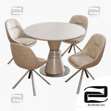 Carveli velluto chair Vetro mebel table