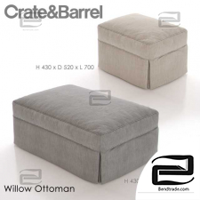 Crate and Barrel Willow Ottoman