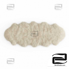 Fluffy decorative carpet made of Icelandic sheepskin fur