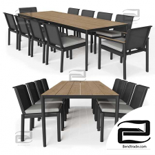 Rh Marino Aluminum Rectangular Table and Chair
