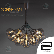 Sonneman ORB CLUSTER 19-LIGHT PENDANT light