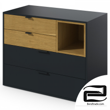 Chest of drawers with an open shelf 3D Model id 10676