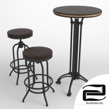 Bar table with chairs 