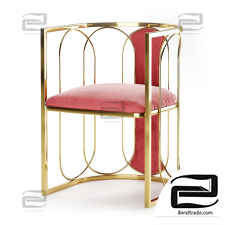 Velour chair pink/gold GY-DC8352GOLD-PK