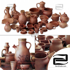 Dishes clay decor n19 / Clay tableware No.19