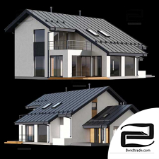 Two-storey cottage with a click seam roof
