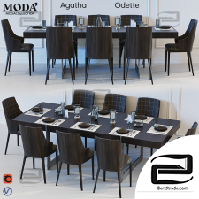 Table and chair Moda Agatha Odette