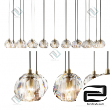 Pendant lamp RH modern boule de cristal chandelier