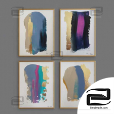 Abstract blue painting baguettes