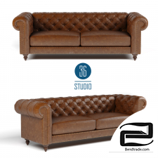 Double leather sofa Chester model S25503 from Studio 36