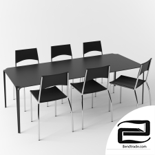 chair and table 3D Model id 16716