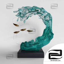 Wave and fish sculptures