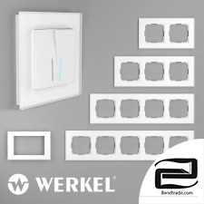 Glass frames for sockets and switches Werkel Favorit (white Matt)