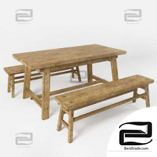 Table and bench 