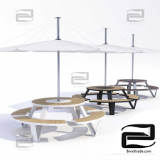 Exterior Table Adanat Landau with umbrella