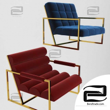 Channeled Gold finger Lounge Chair