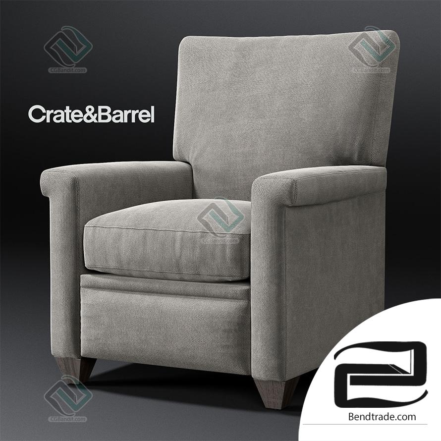 Armchair Crate And Barrel Declan Reclainer 3D model download on